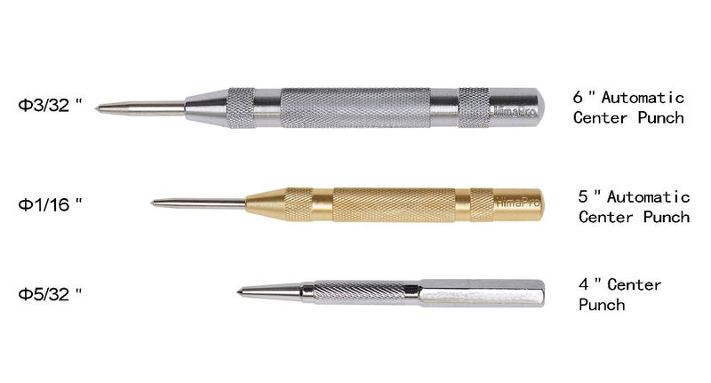HimaPro Center Punch Set - 2 Automatic Center Punches (6 Inches and 5 Inches) with Spring loaded Adjustable Strokes and 1 Solid Center Punch (4 Inches) - Image 4